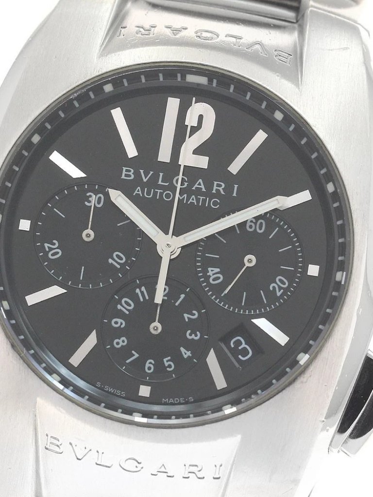 Bvlgari Elgon Eg40sch Chronograph Black Dial Automatic Mens Watch956711